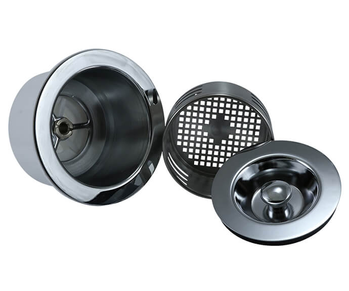 3-in-1 – 3-1/2″ Kitchen Sink Strainer with Stopper Lid and Lift-Out Basket