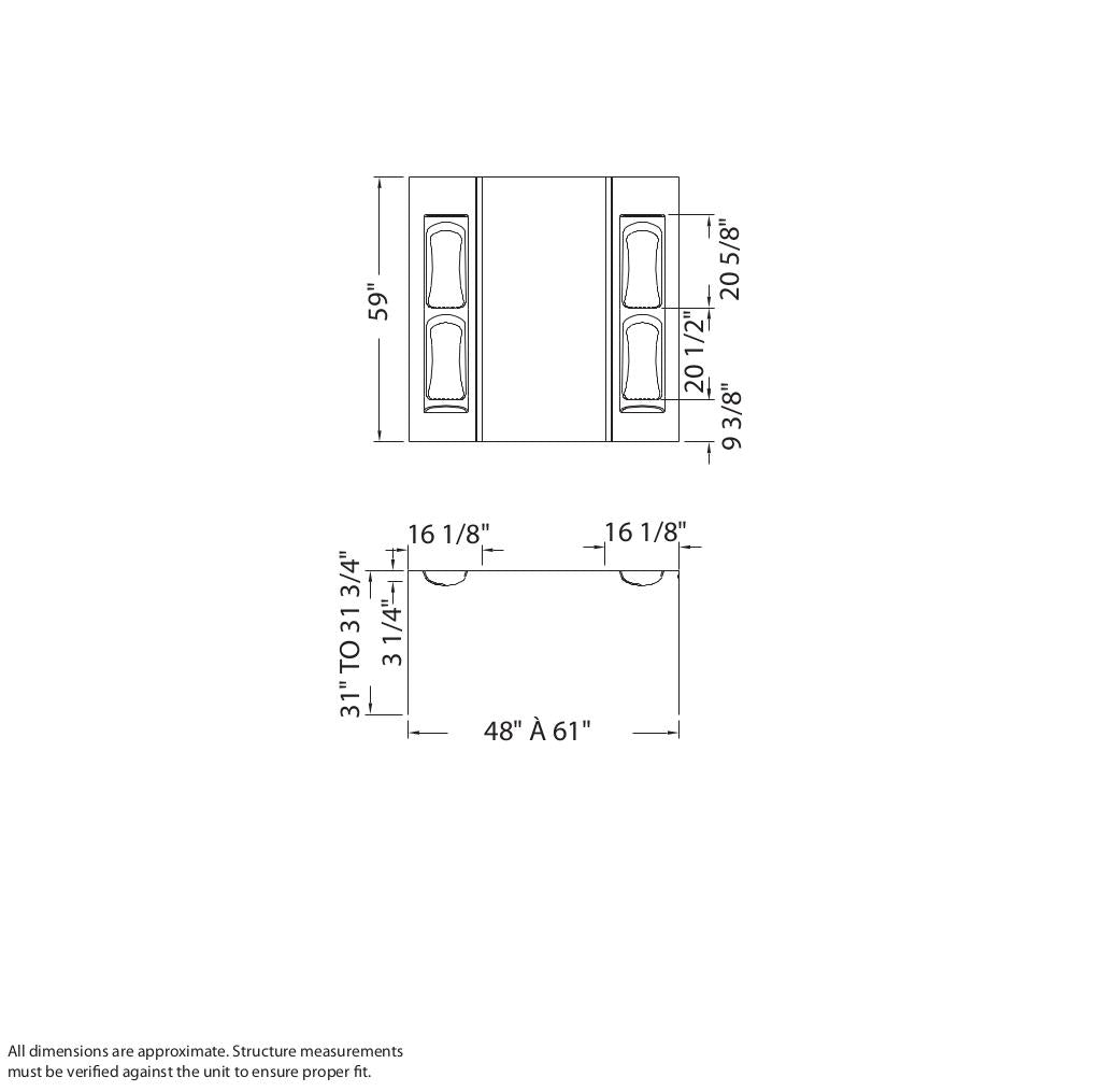 Utah 59 Polystyrene Glue up Five-Piece Tub Wall Surround in White