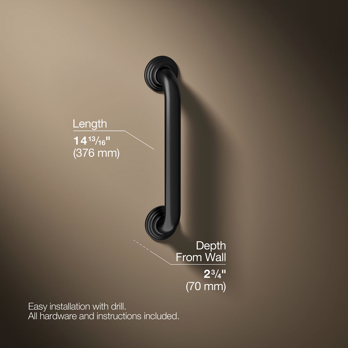 Traditional 12" grab bar