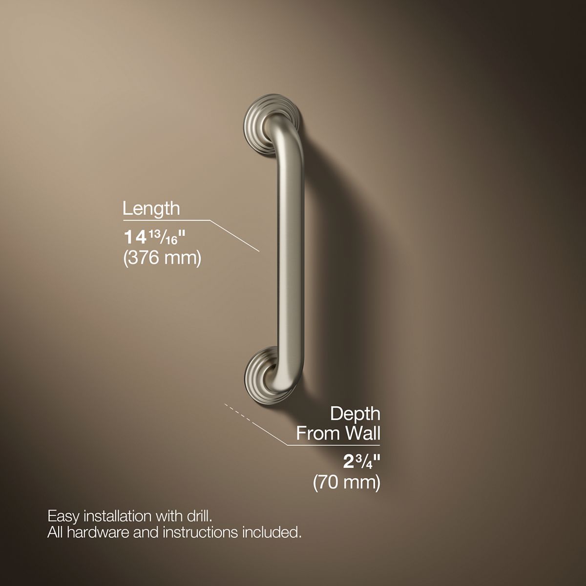 Traditional 12" grab bar