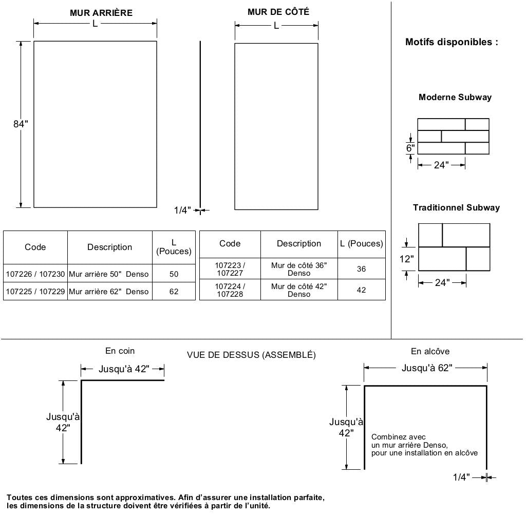 Denso 50 in. Solid Surface Glue up Back Wall in White