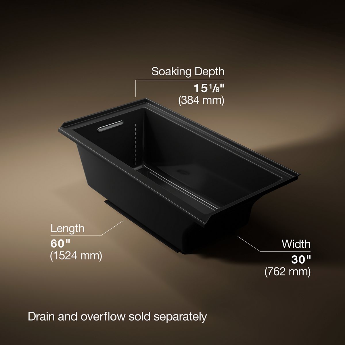 Underscore® 60" x 30" alcove bath, left drain