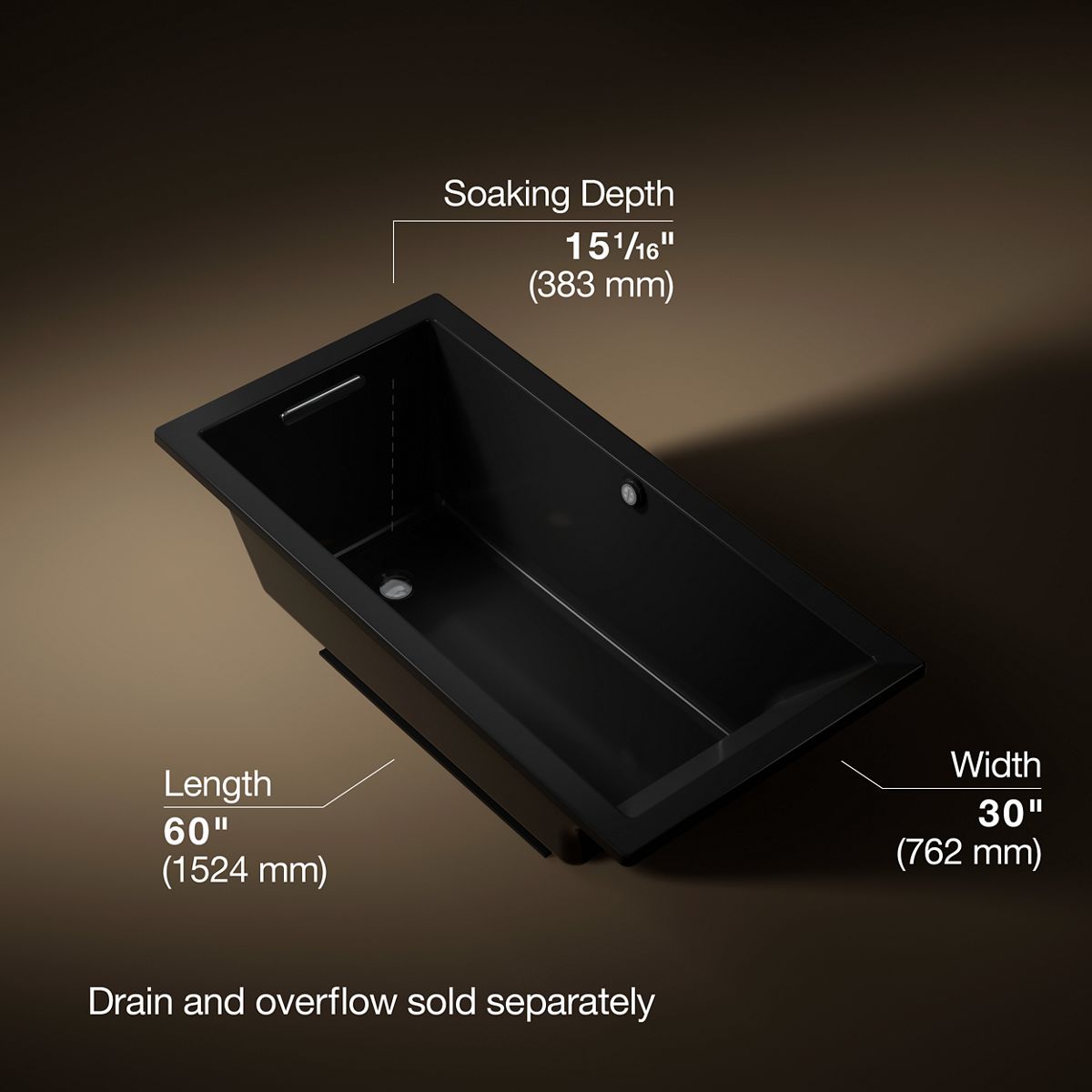 Underscore® 60" x 30" drop-in bath with Bask® heated surface