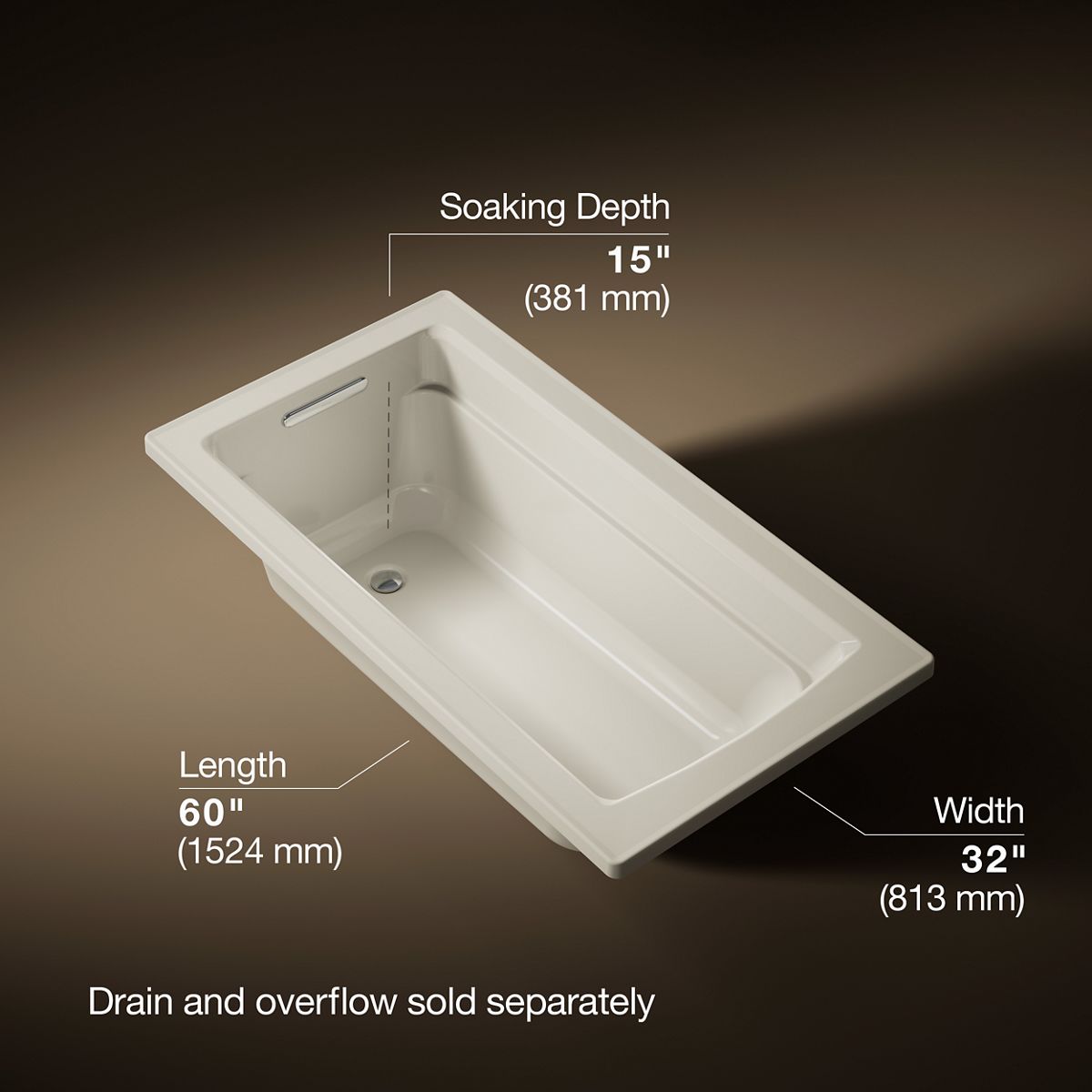 Archer® 60" x 32" drop-in bath