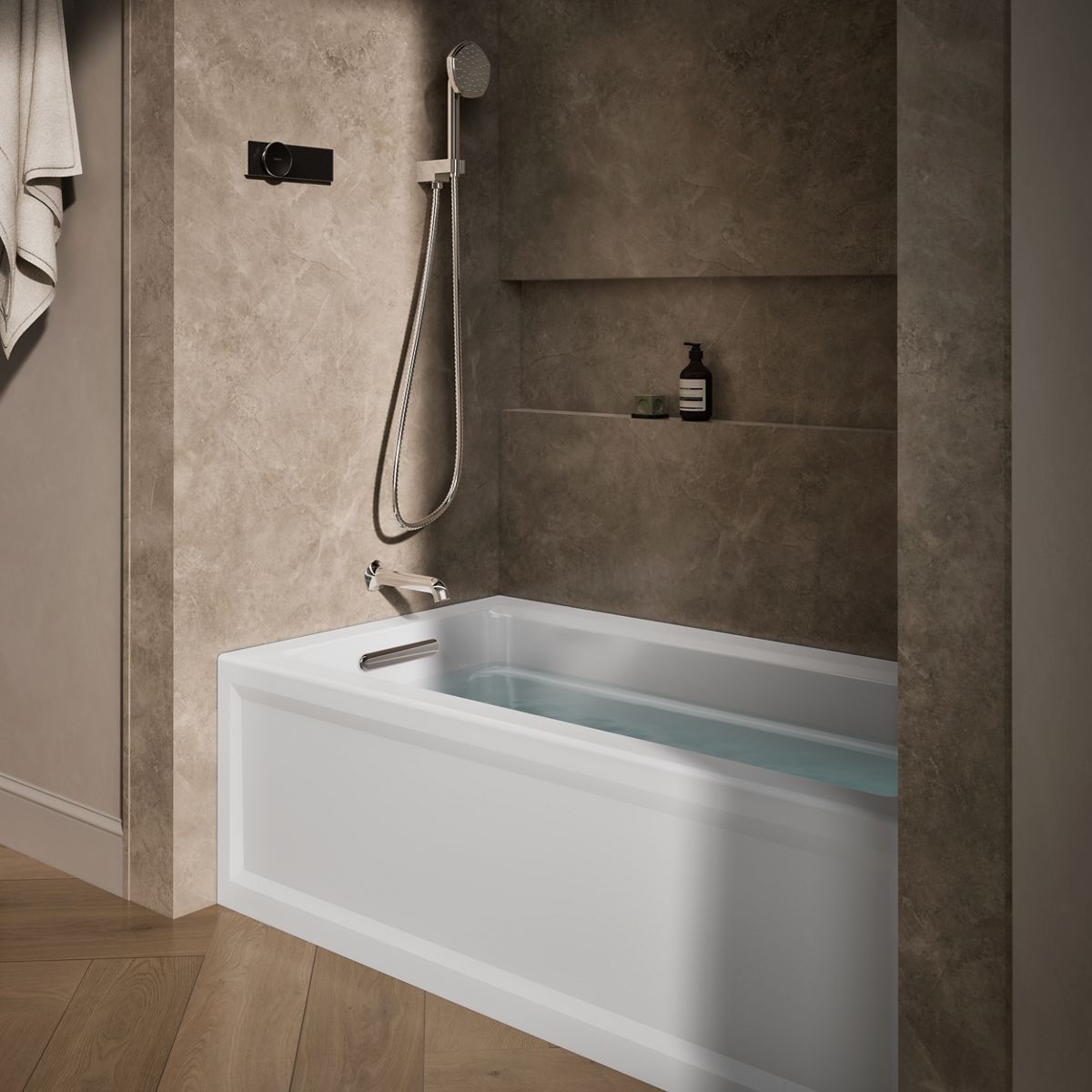 Archer® 60" x 32" alcove bath with Bask® heated surface, left drain
