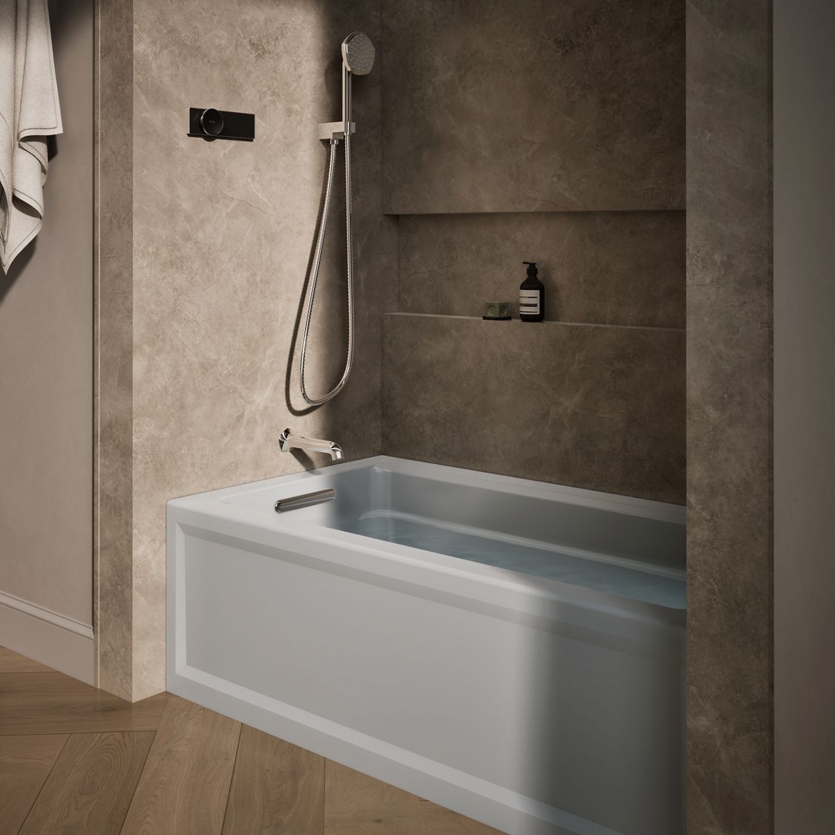 Archer® 60" x 32" alcove bath with Bask® heated surface, left drain