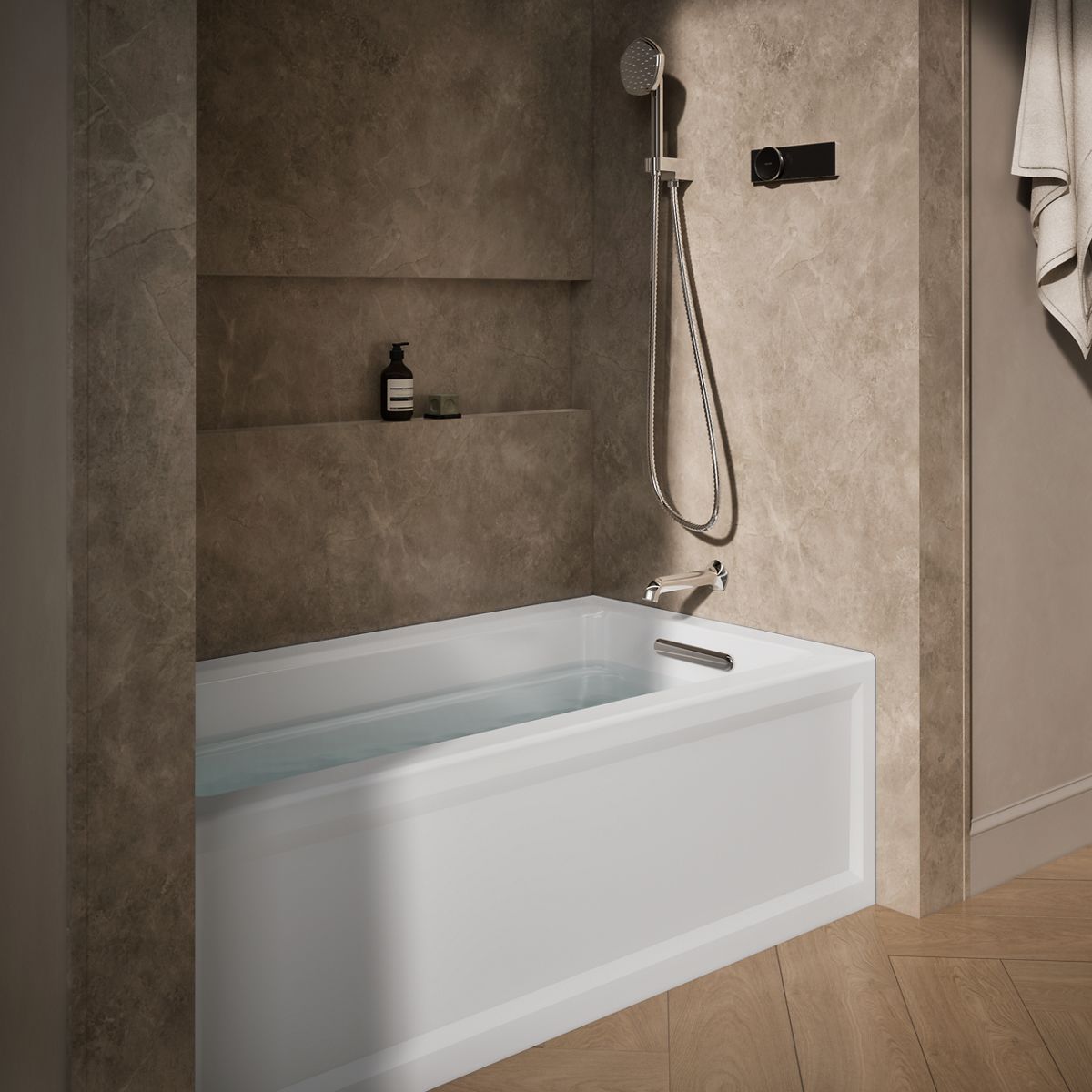 Archer® 60" x 32" alcove bath with Bask® heated surface, right drain