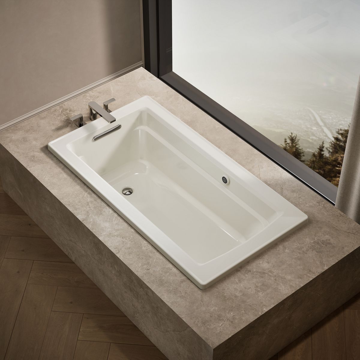 Archer® 60" x 32" drop-in bath with Bask® heated surface