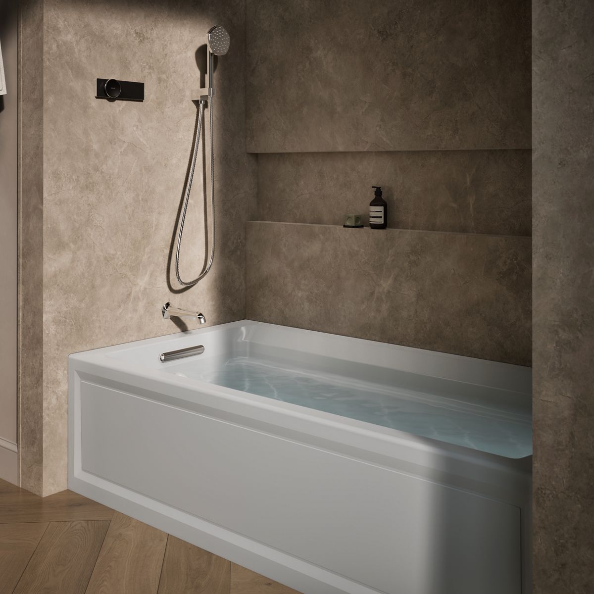 Archer® 72" x 36" alcove Heated BubbleMassage™ air bath, left drain