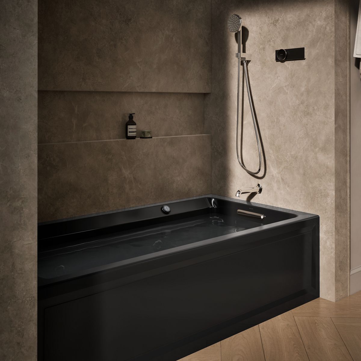 Archer® 72" x 36" alcove whirlpool bath with Bask® heated surface, right drain