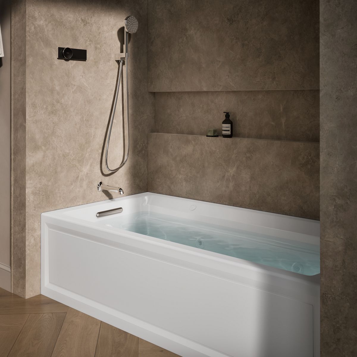 Archer® 72" x 36" alcove Heated BubbleMassage™ air bath and whirlpool, left drain