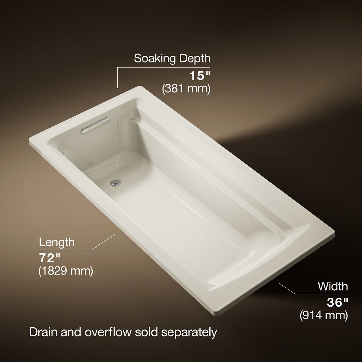 Archer® 72" x 36" drop-in bath