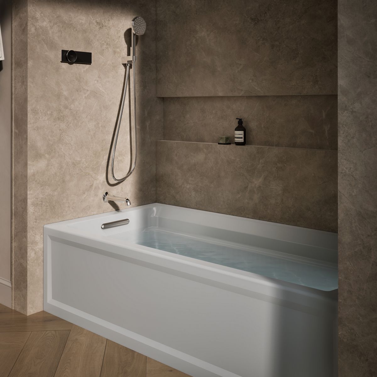 Archer® 72" x 36" alcove bath with Bask® heated surface, left drain