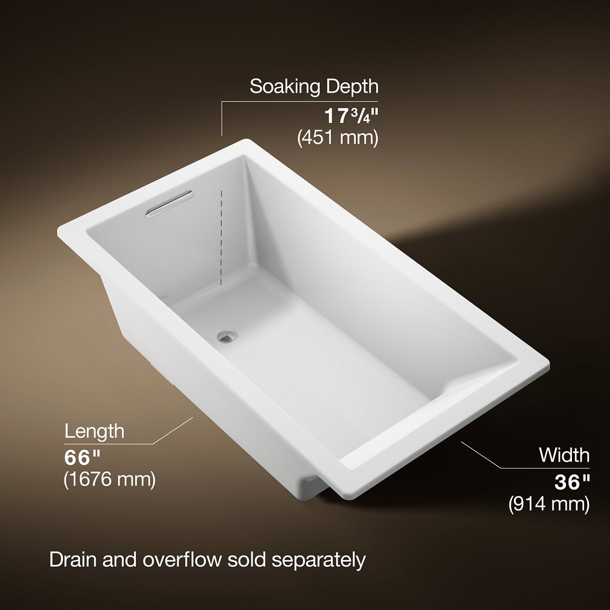 Underscore® 66" x 36" drop-in bath