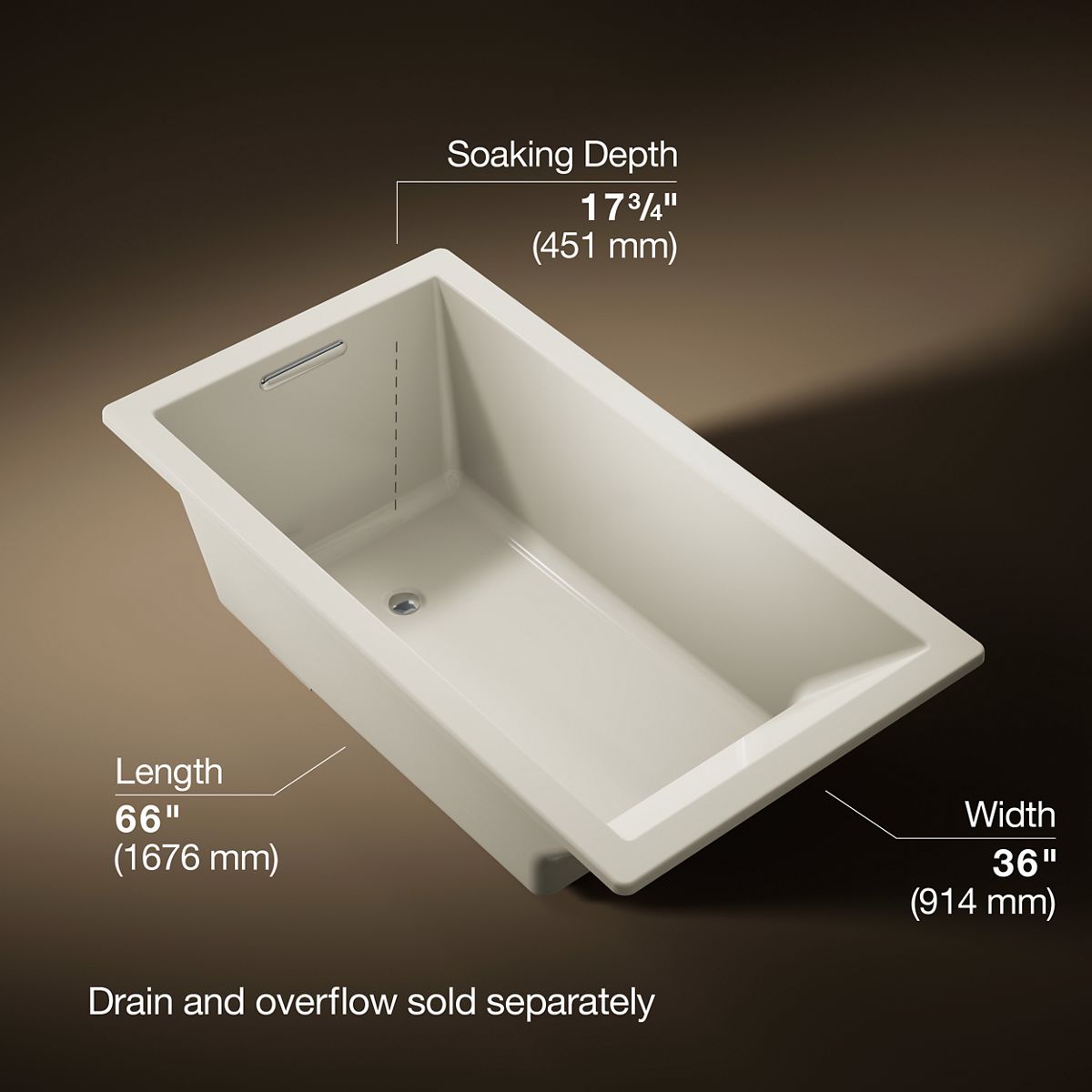 Underscore® 66" x 36" drop-in bath
