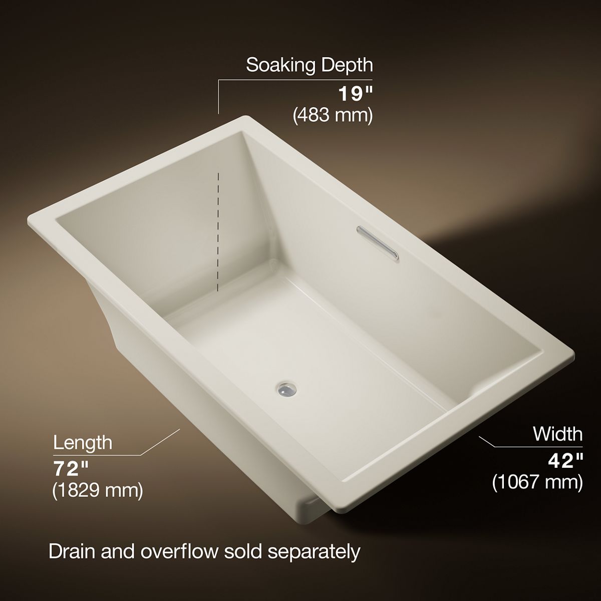 Underscore® 72" x 42" drop-in bath