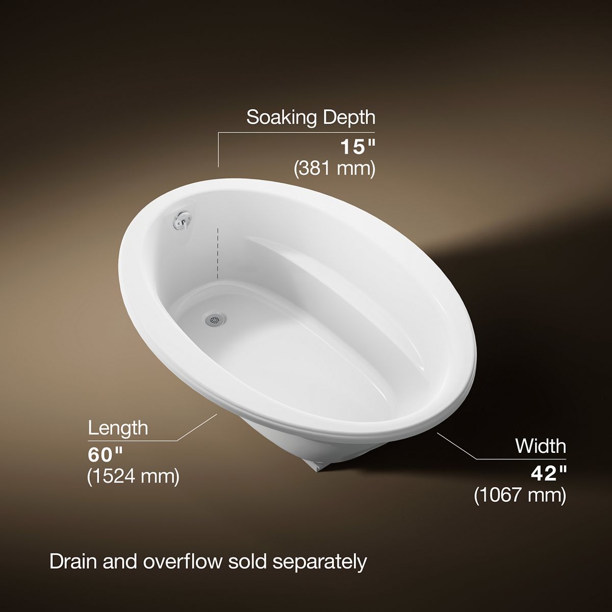 Sunward® 60" x 42" drop-in bath