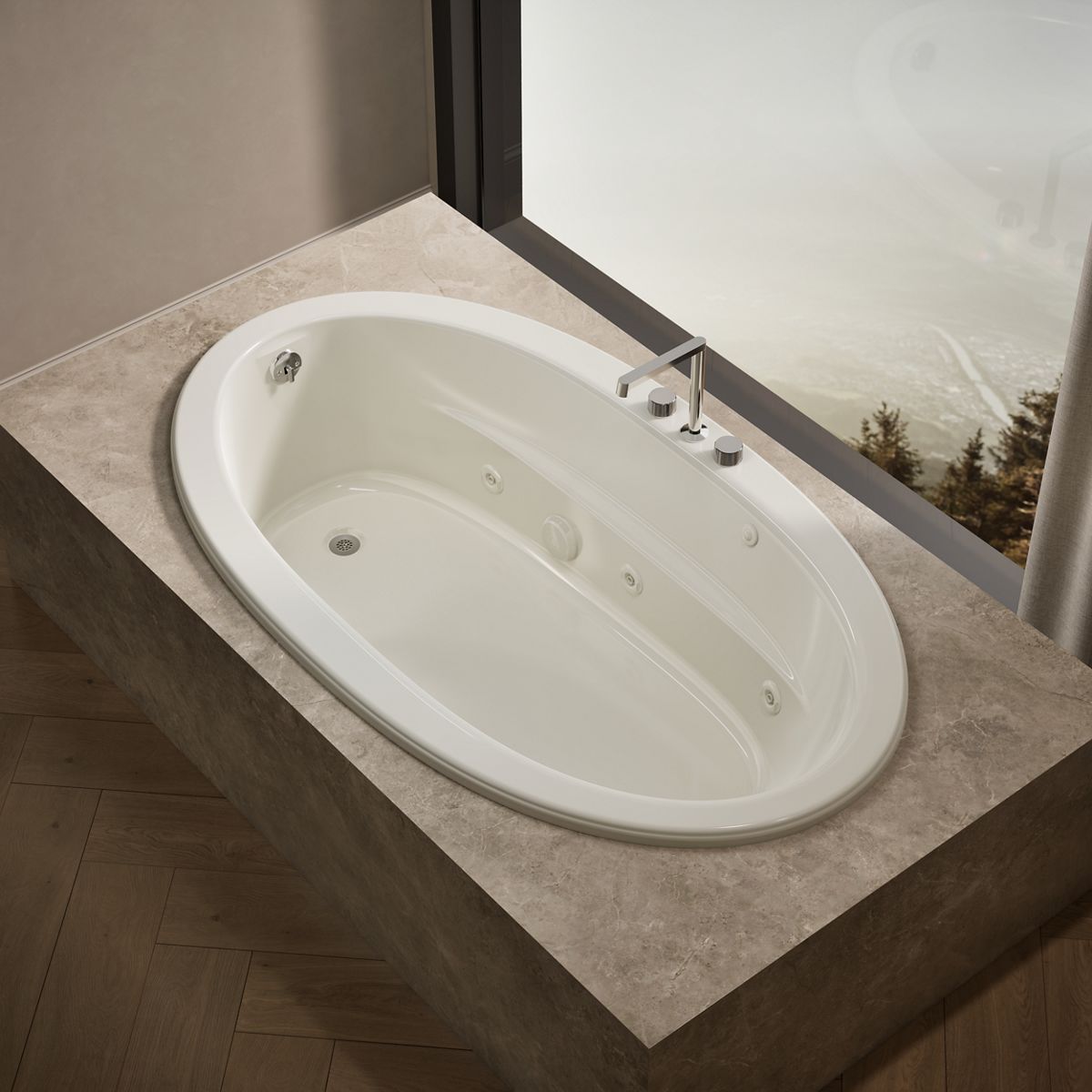 Sunward® 60" x 42" drop-in whirlpool bath