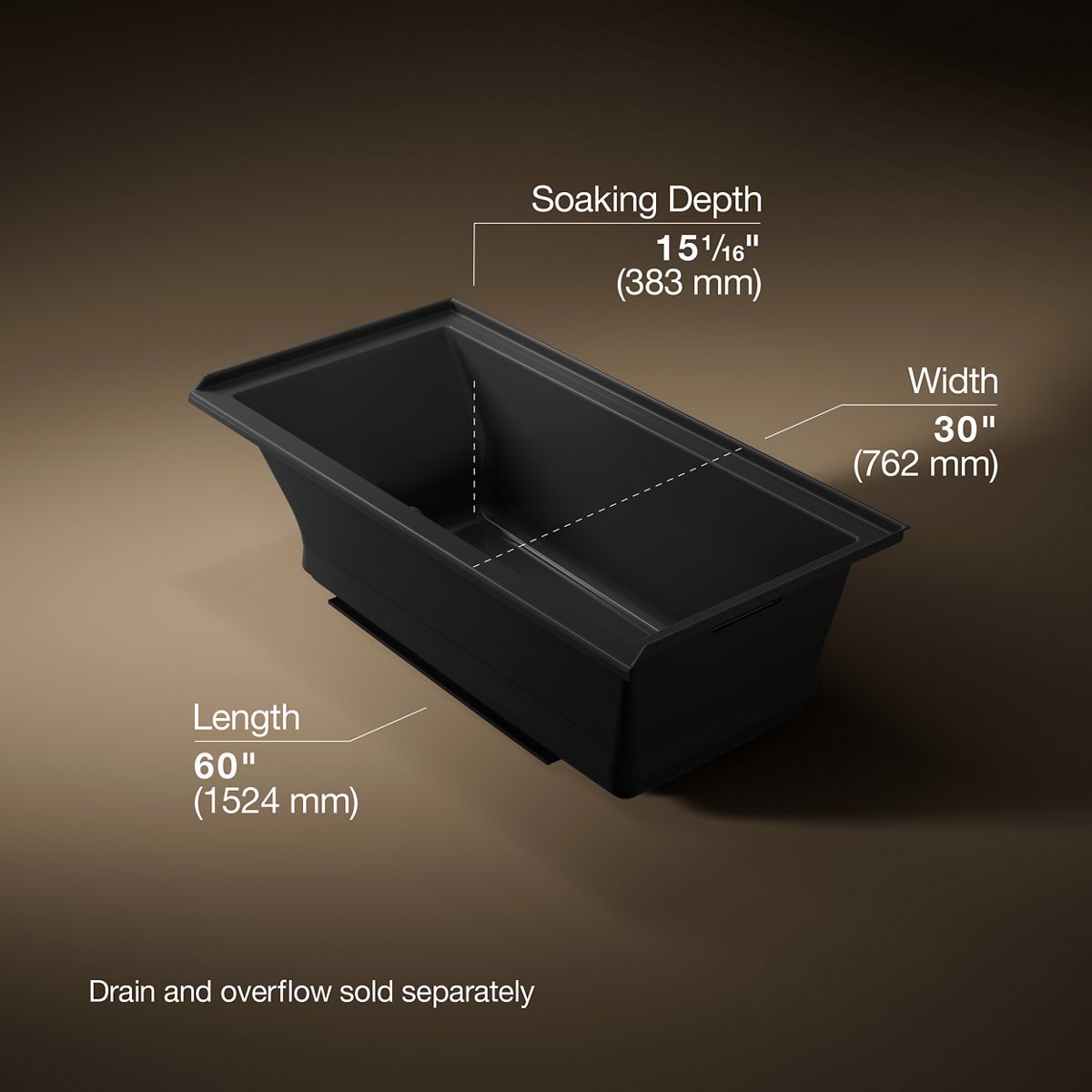 Underscore® 60" x 30" alcove Heated BubbleMassage™ air bath, right drain