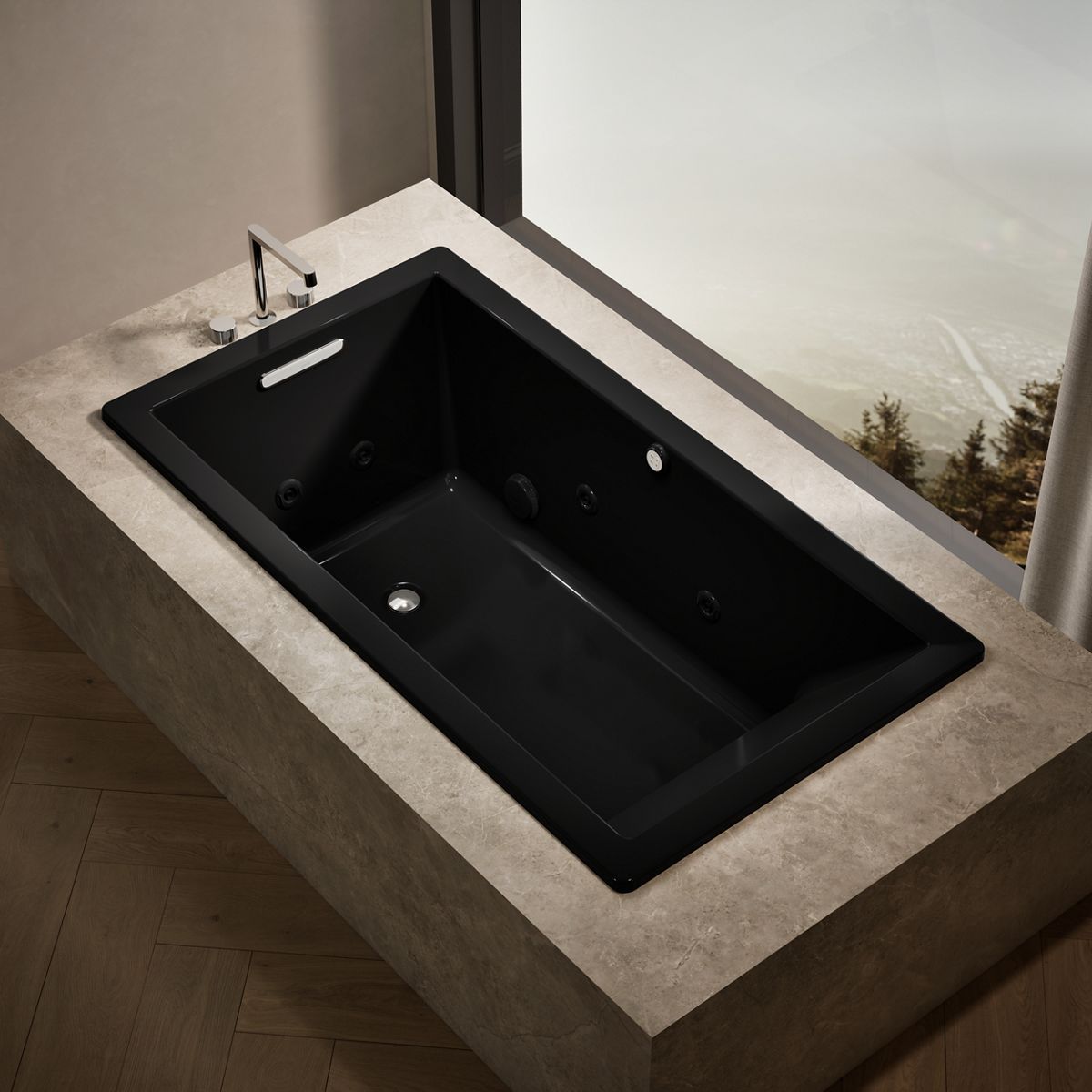 Underscore® 66" x 36" drop-in Heated BubbleMassage™ air bath with whirlpool