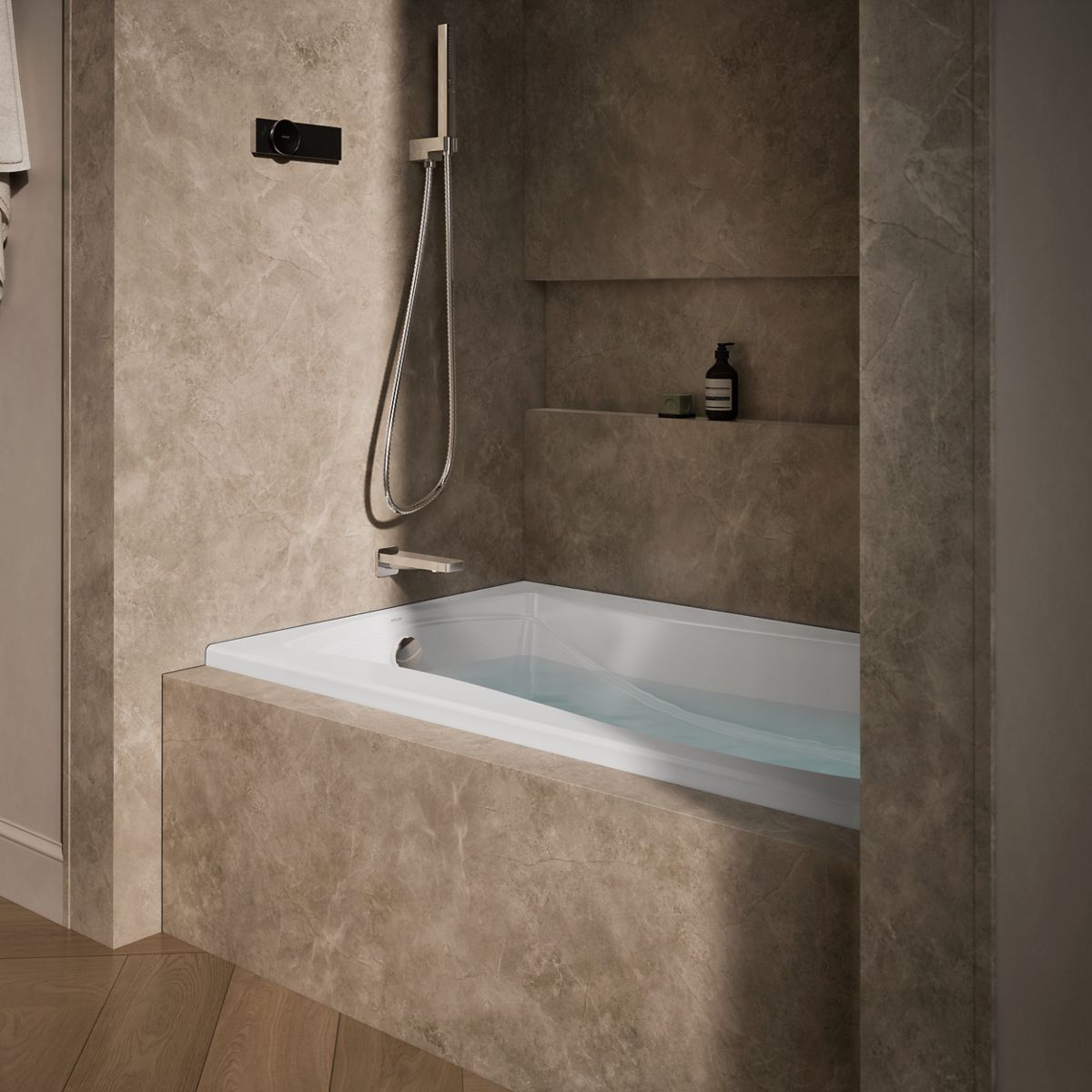Mariposa® 60" x 36" alcove heated whirlpool, left drain and heater
