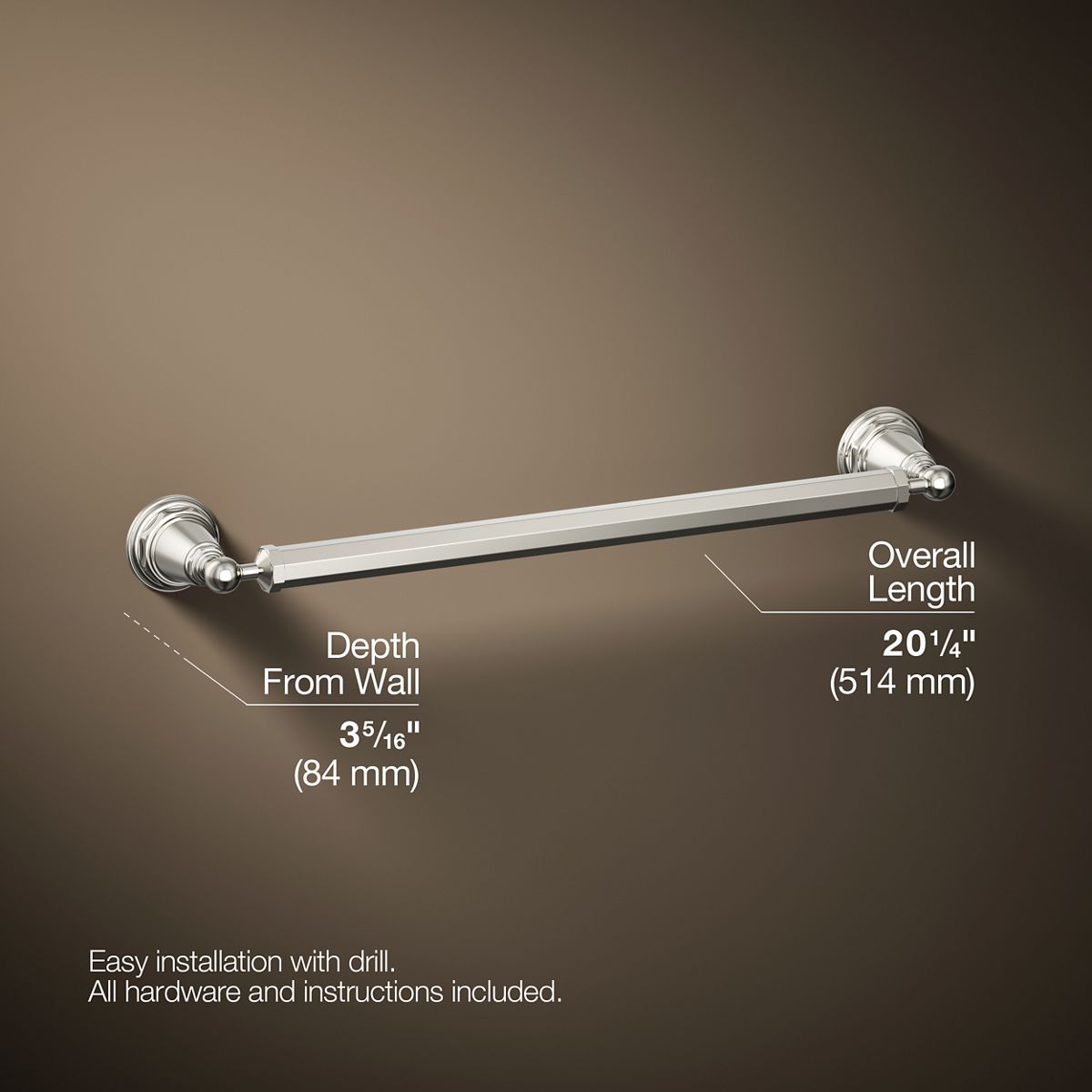 Pinstripe® 18" towel bar