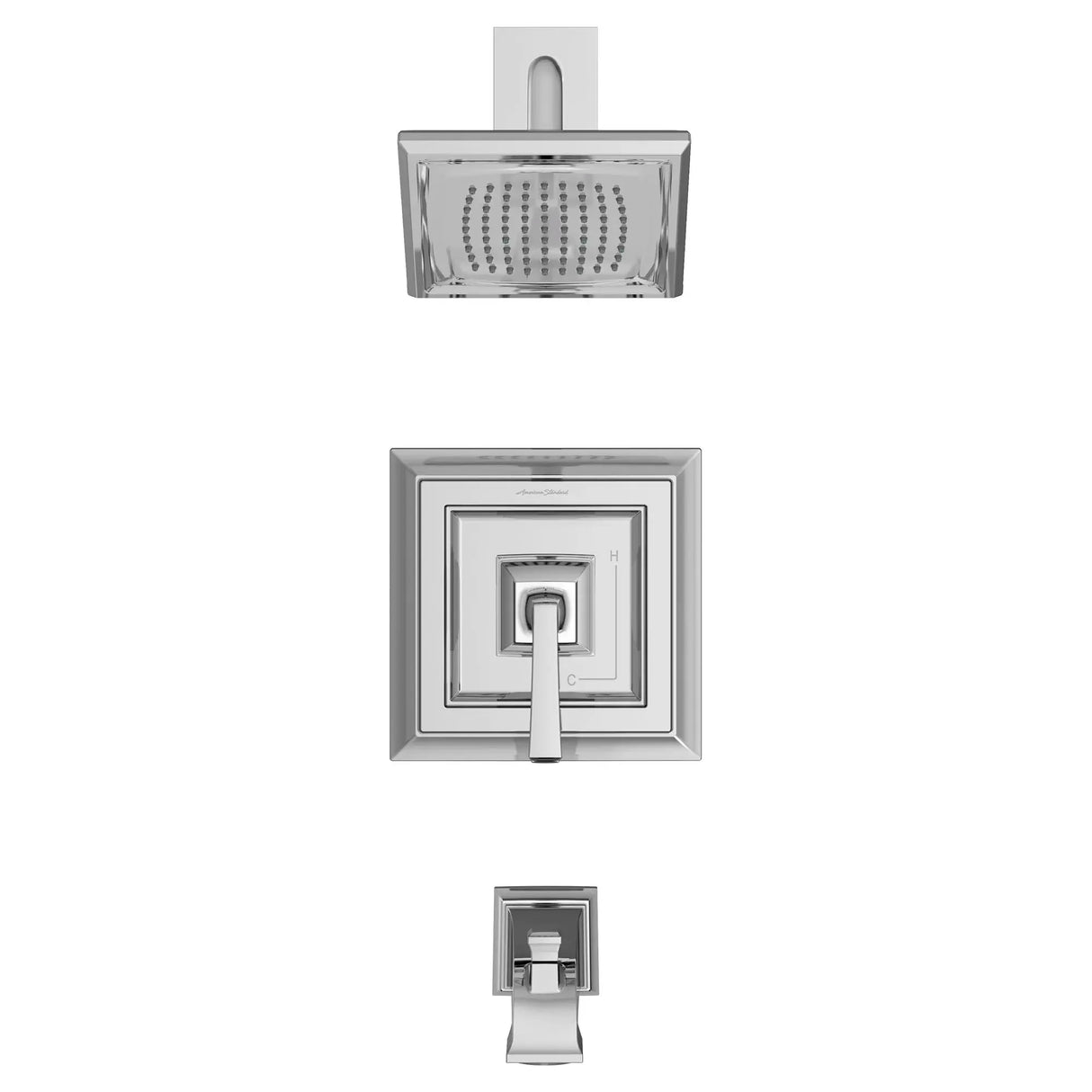 Town Square S 2.5 gpm/9.5 L/min Tub and Shower Trim Kit With Single Function Showerhead, Double Ceramic Pressure Balance Cartridge With Lever Handle