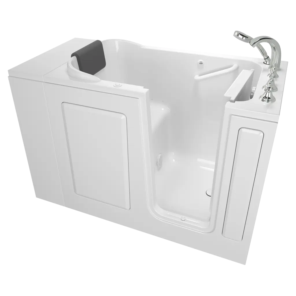 Gelcoat Premium Series 28 x 48-Inch Walk-in Tub With Air Spa System - Right-Hand Drain With Faucet