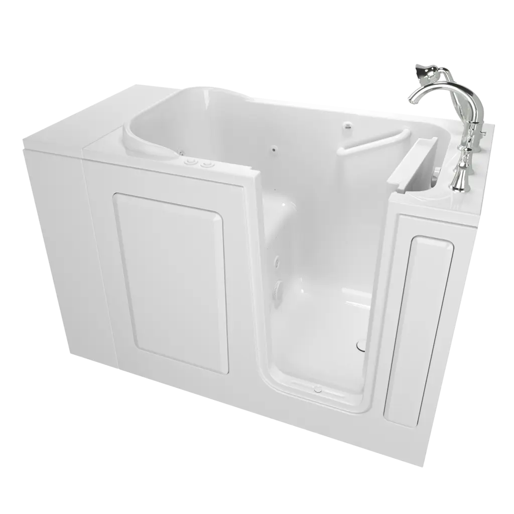 Gelcoat Value Series 28 x 48-Inch Walk-in Tub With Combination Air Spa and Whirlpool Systems - Right-Hand Drain With Faucet