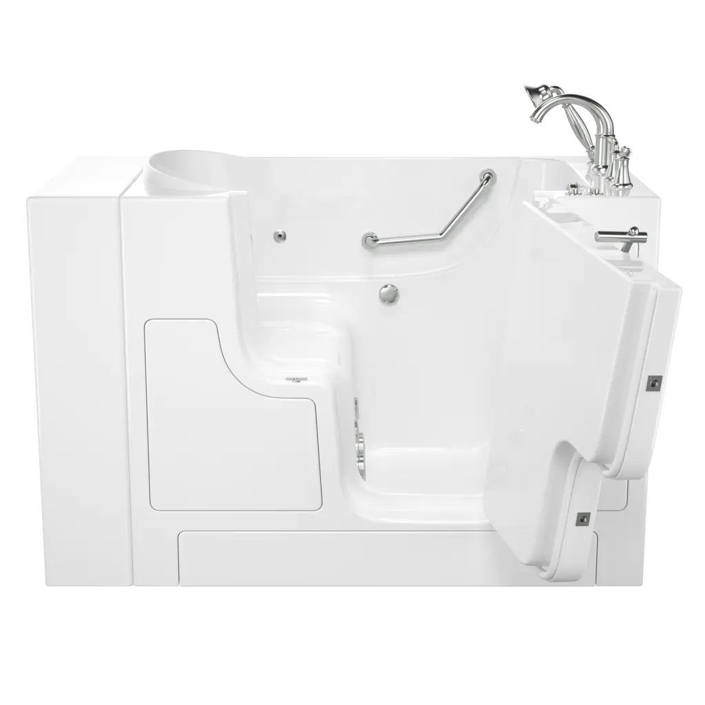 Gelcoat Value Series 30 x 52-Inch Walk-in Tub With Whirlpool System - Right-Hand Drain With Faucet