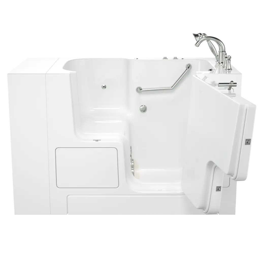Gelcoat Value Series 32 x 52-Inch Walk-in Tub With Whirlpool System - Right-Hand Drain With Faucet