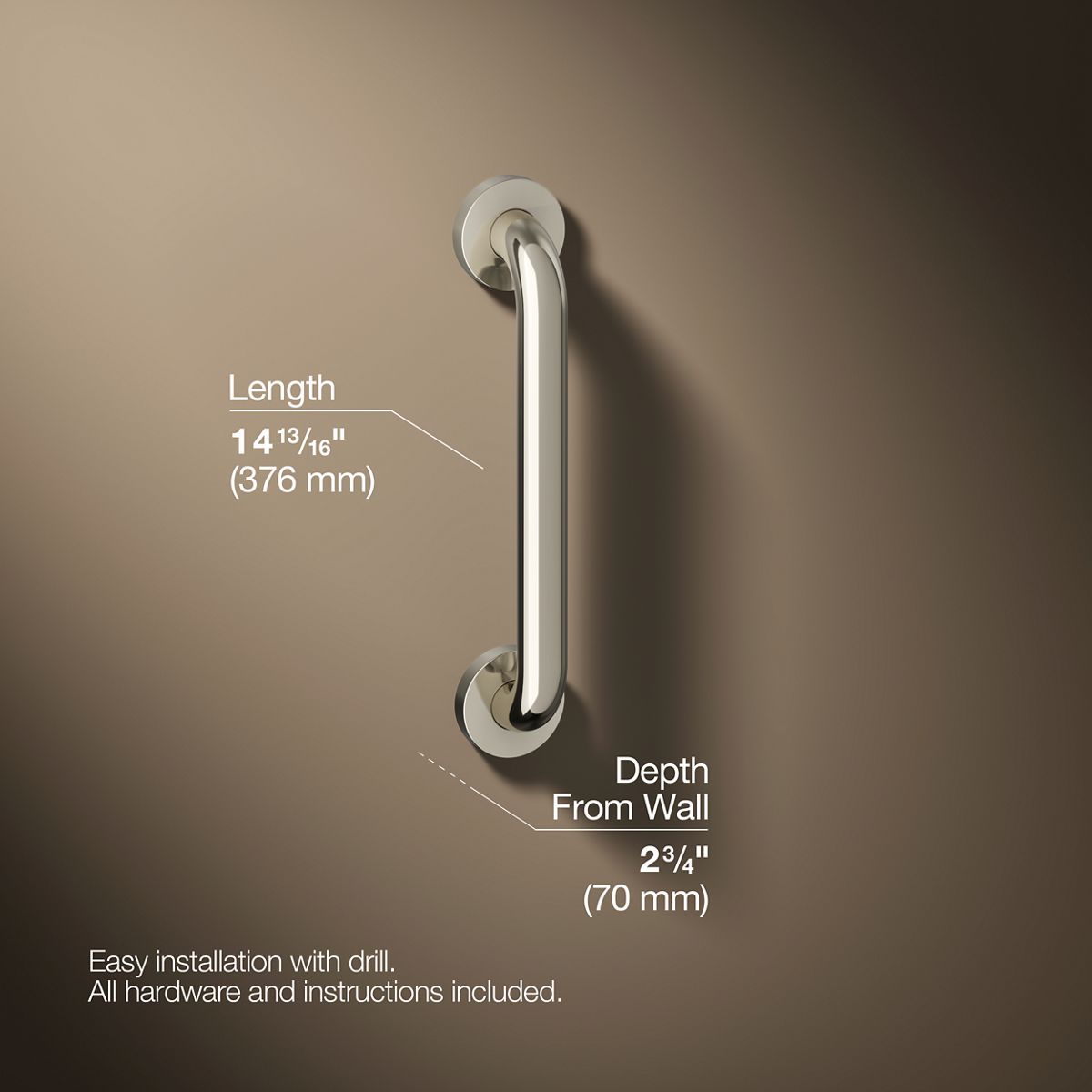 Contemporary 12" grab bar
