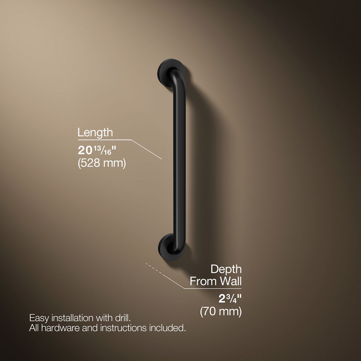Contemporary 18" grab bar