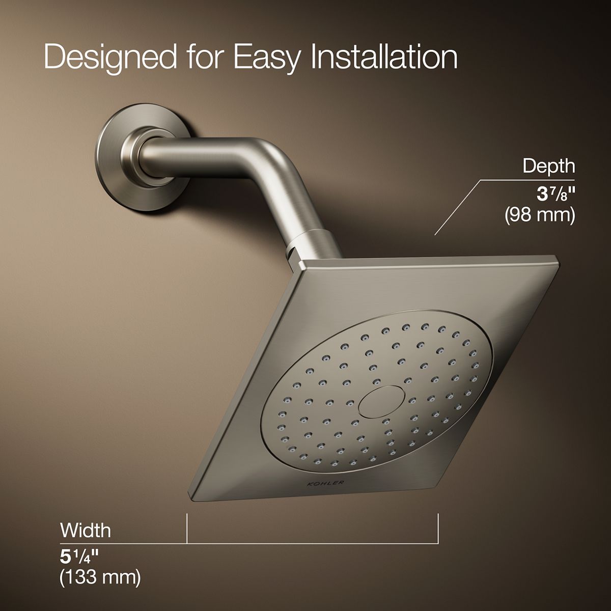 Loure® Single-function showerhead, 2.5 gpm