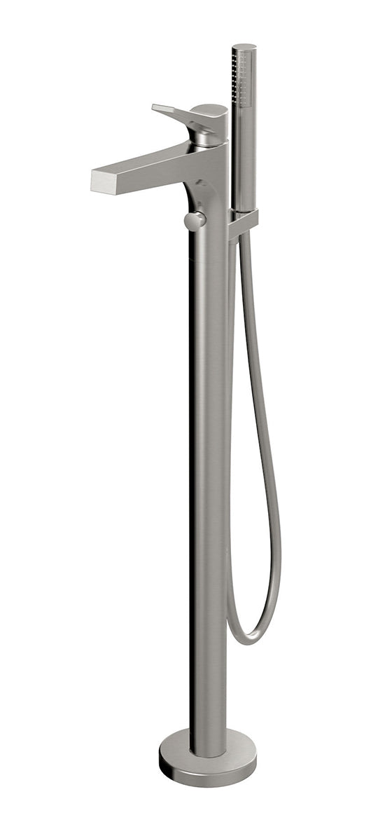 Floormount tub filler with handshower