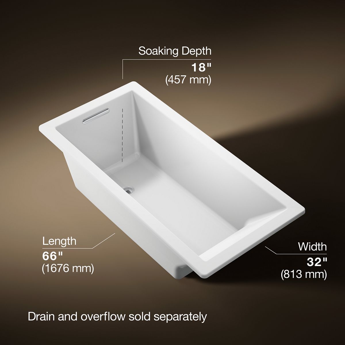 Underscore® 66" x 32" drop-in bath