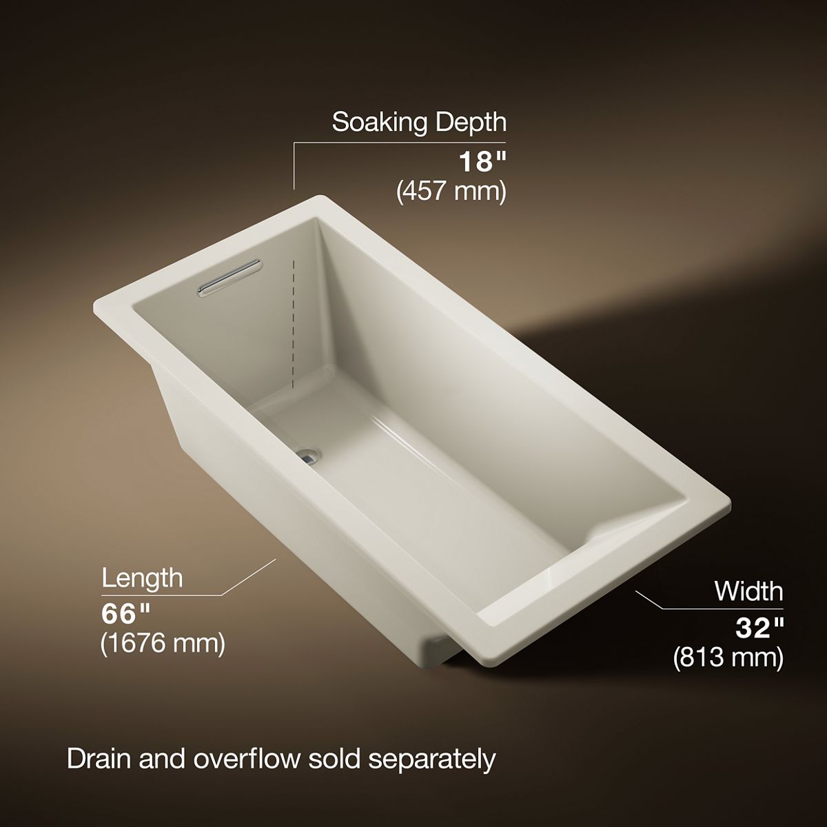 Underscore® 66" x 32" drop-in bath