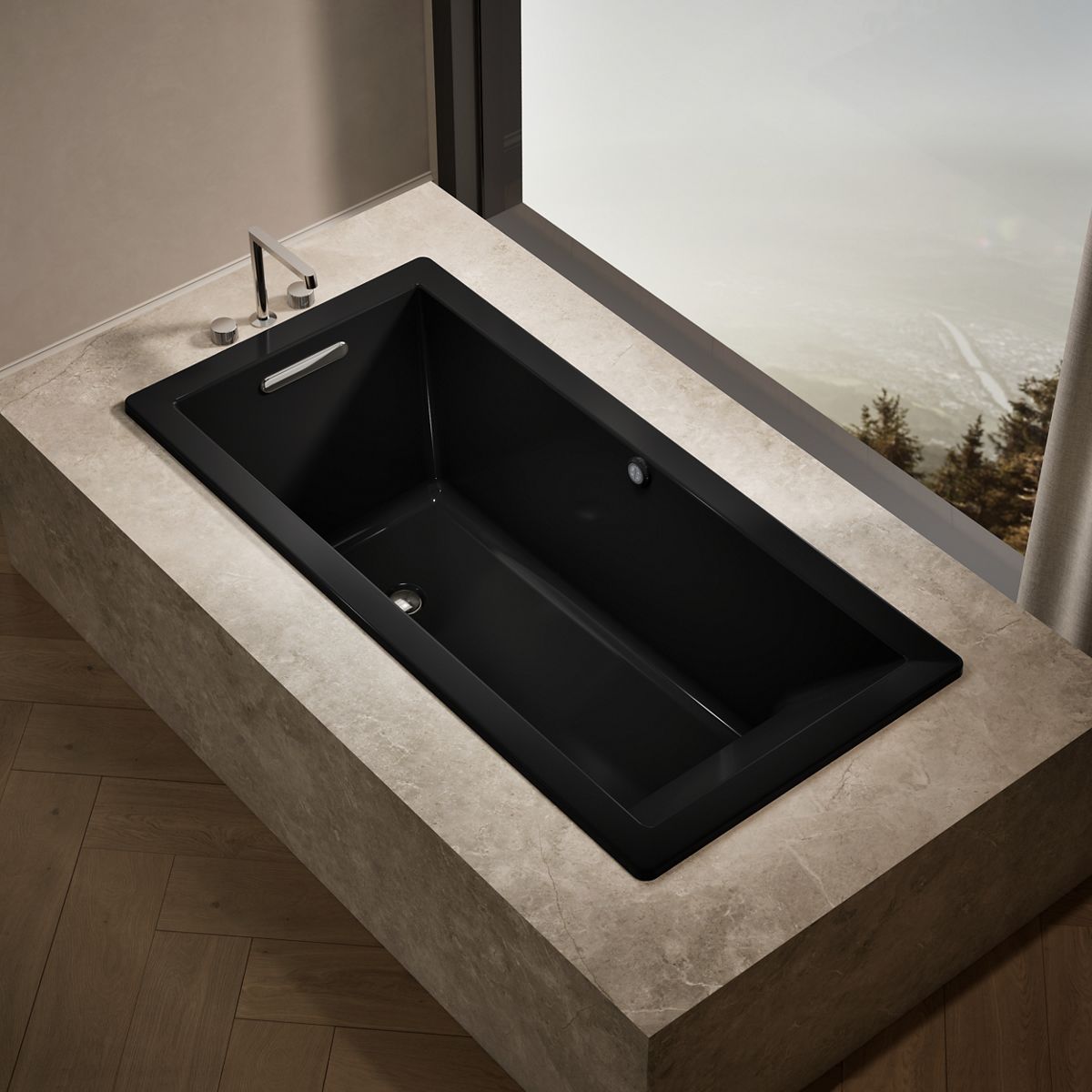 Underscore® 66" x 32" drop-in bath with Bask® heated surface
