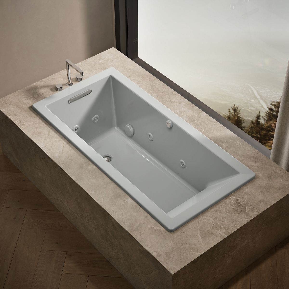 Underscore® 66" x 32" drop-in Heated BubbleMassage⢠air bath with whirlpool