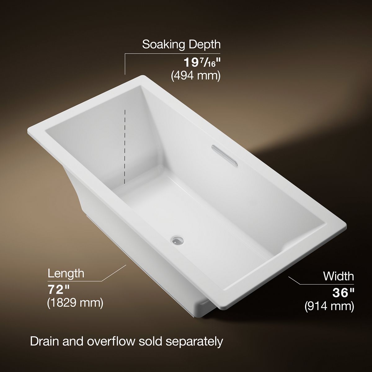 Underscore® 72" x 36" drop-in bath