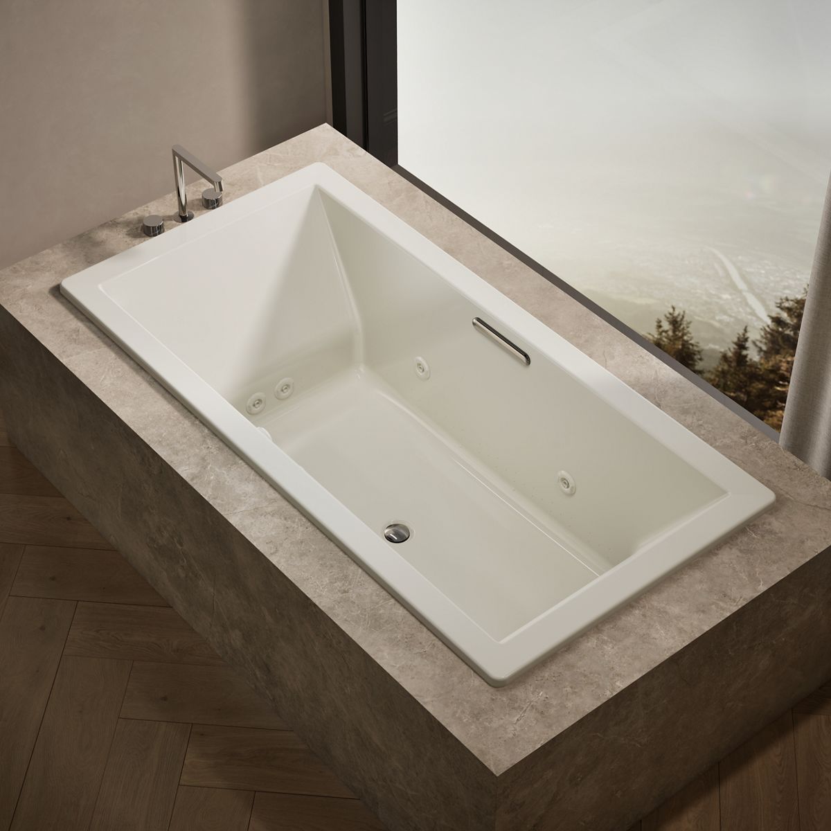 Underscore® 72" x 36" drop-in Heated BubbleMassage™ air bath with whirlpool