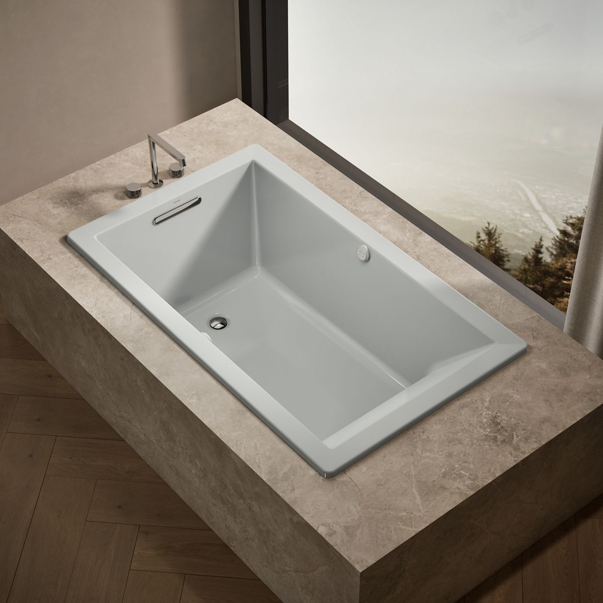 Underscore® 60" x 36" drop-in Heated BubbleMassage™ air bath with Bask® heated surface