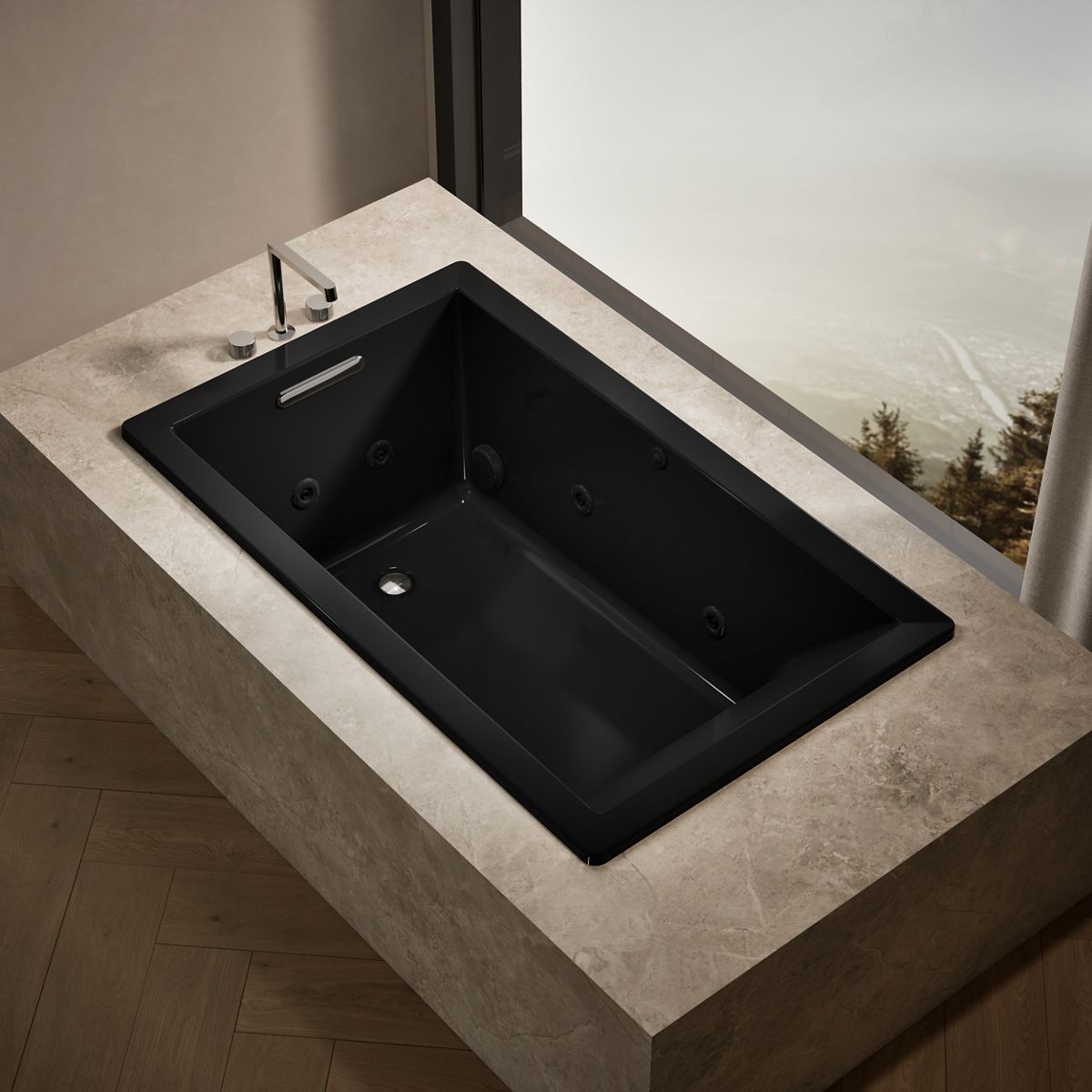 Underscore® 60" x 36" drop-in heated whirlpool bath