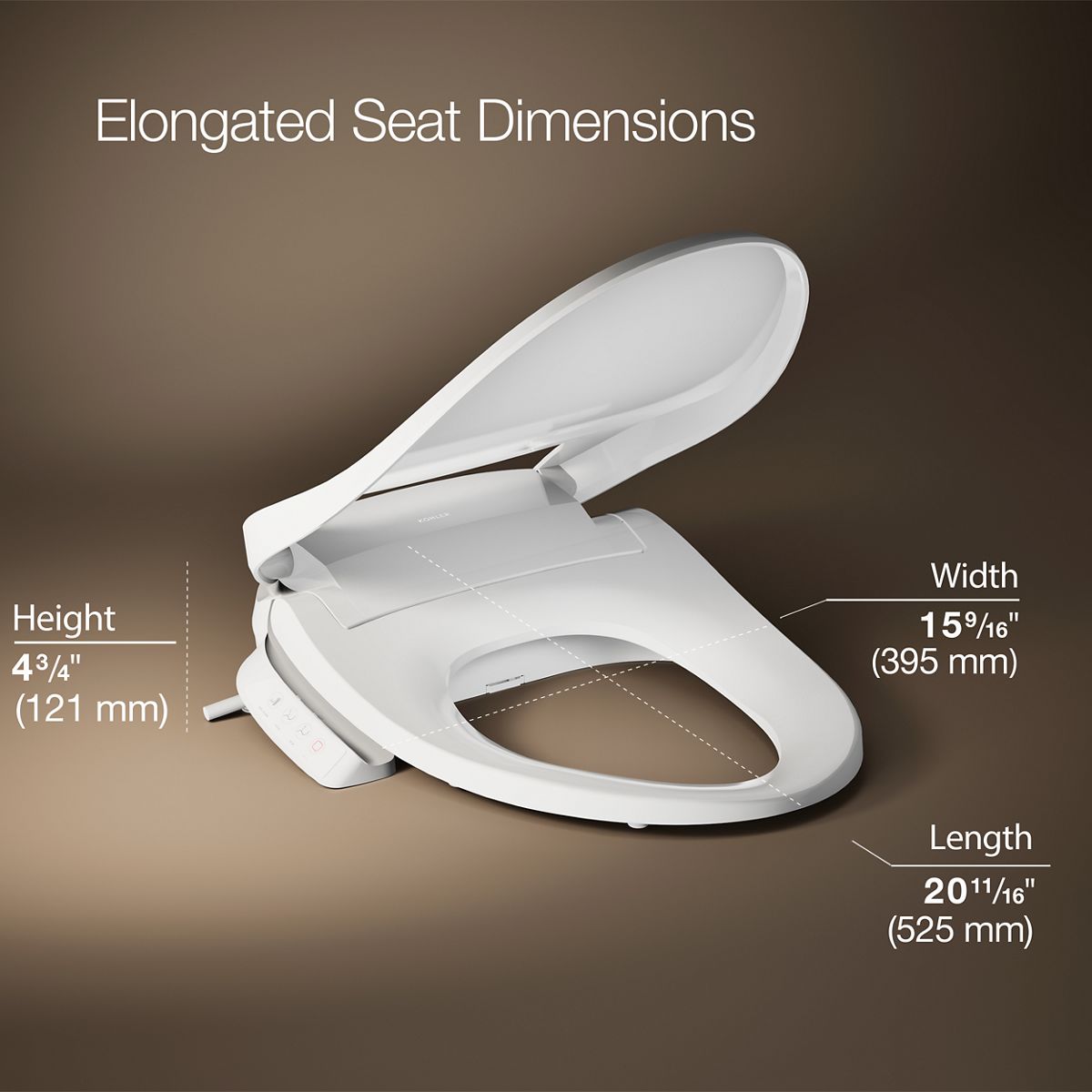 PureWash® E525 Elongated bidet toilet seat