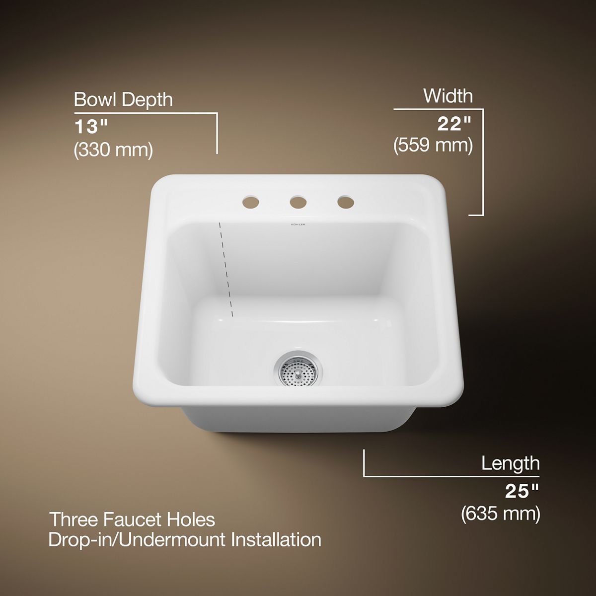 Glen Falls™ 25" top-/undermount single-bowl utility sink
