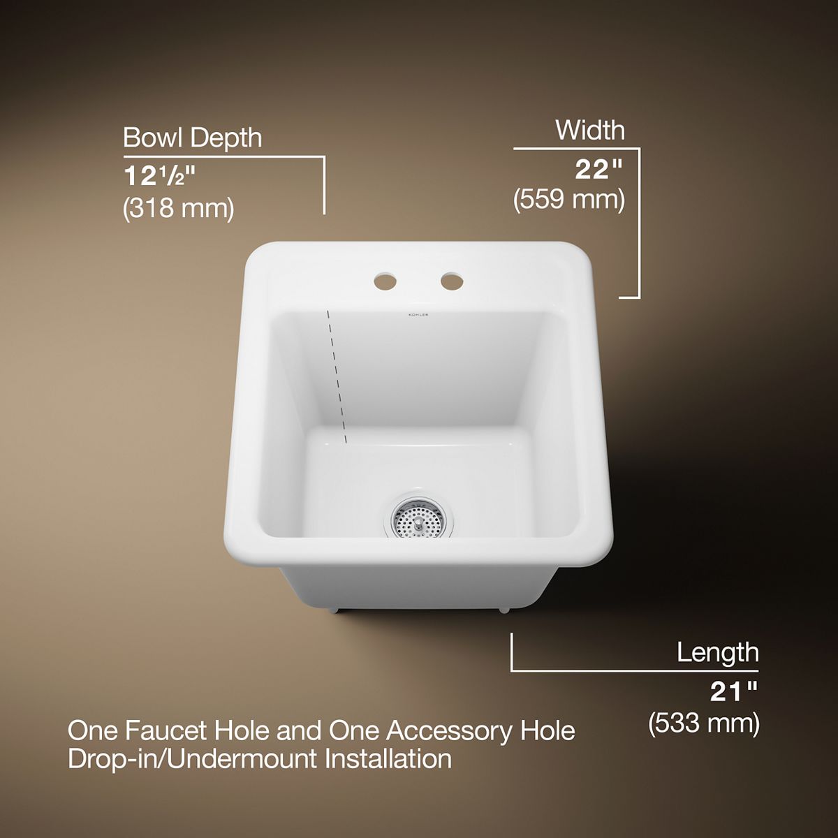 Park Falls™ 21" top-/undermount single-bowl utility sink