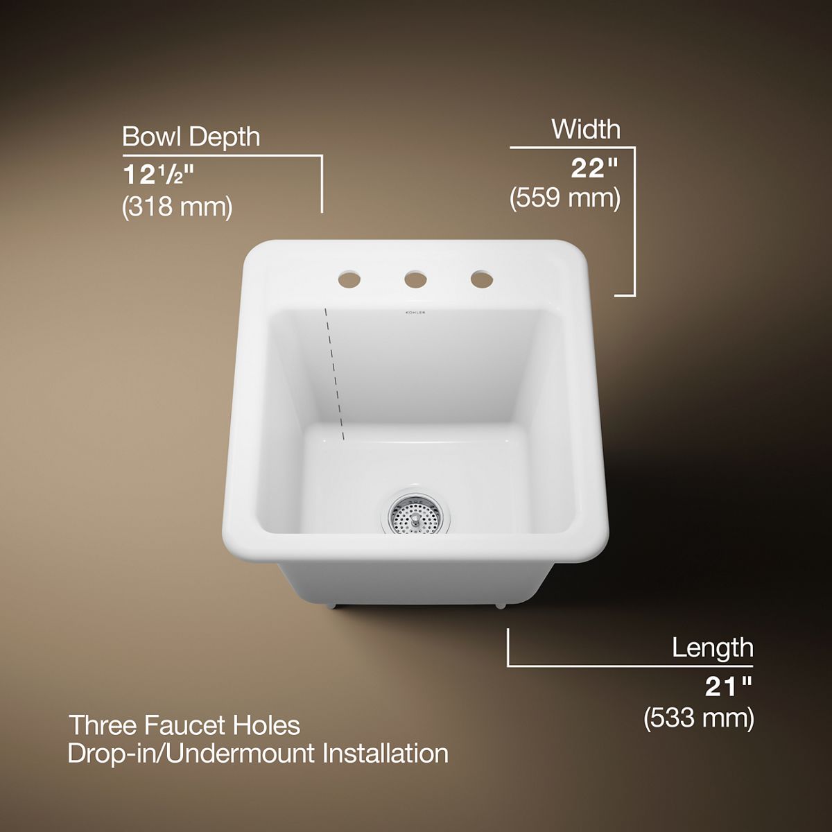 Park Falls™ 21" top-/undermount single-bowl utility sink