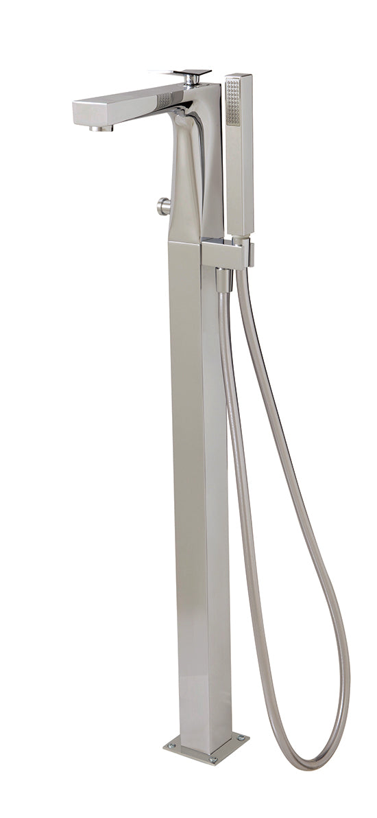 Floormount tub filler with handshower