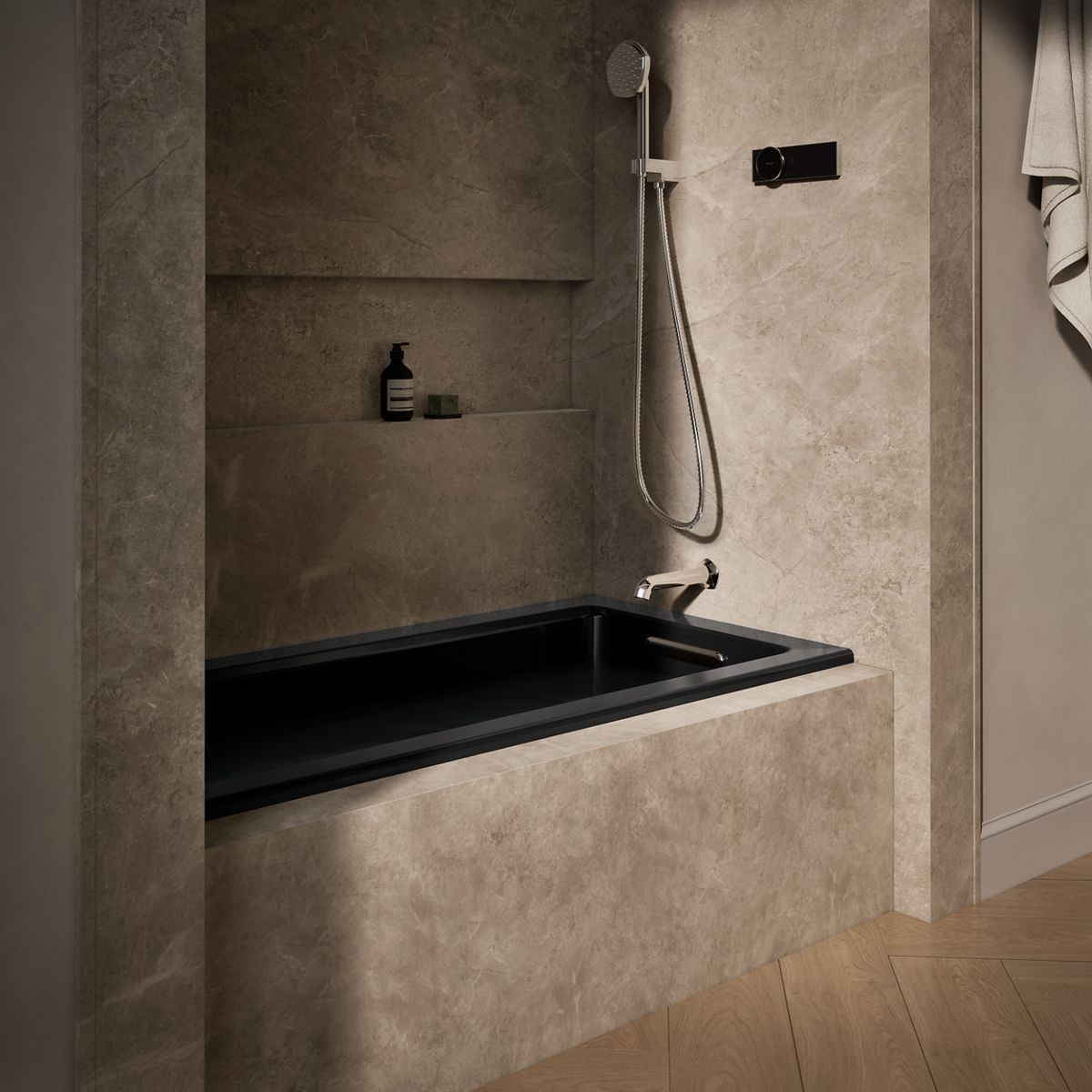 Archer® 60" x 30" alcove bath with Bask® heated surface, right drain