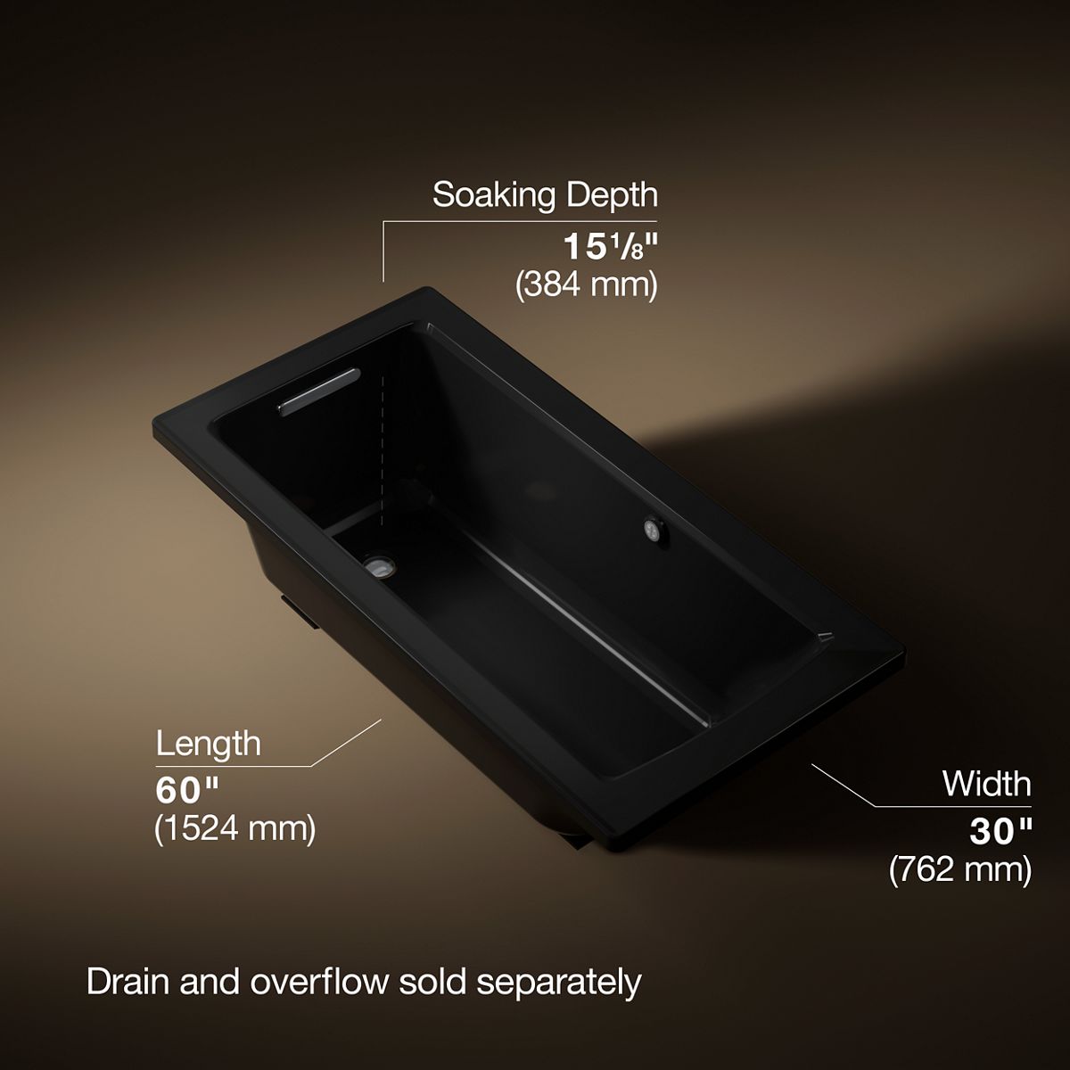 Archer® 60" x 30" drop-in bath with Bask® heated surface